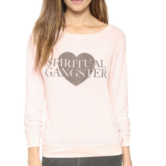 Spiritual Gangster Tops - Spiritual Gangster Pink Love Pullover in Blush